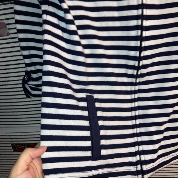Karen Scott Sport women's active jacket Striped Navy and Red | Preppy | Size PP - Picture 7 of 14